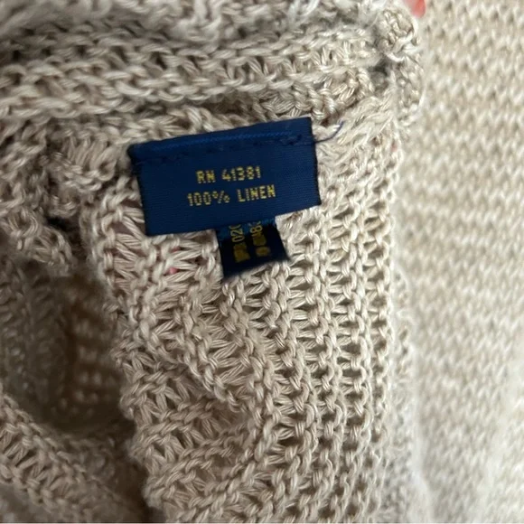 Vintage Polo Ralph Lauren 100% Linen Knit Sweater – Small – Made in Hong Kong - Picture 3 of 6